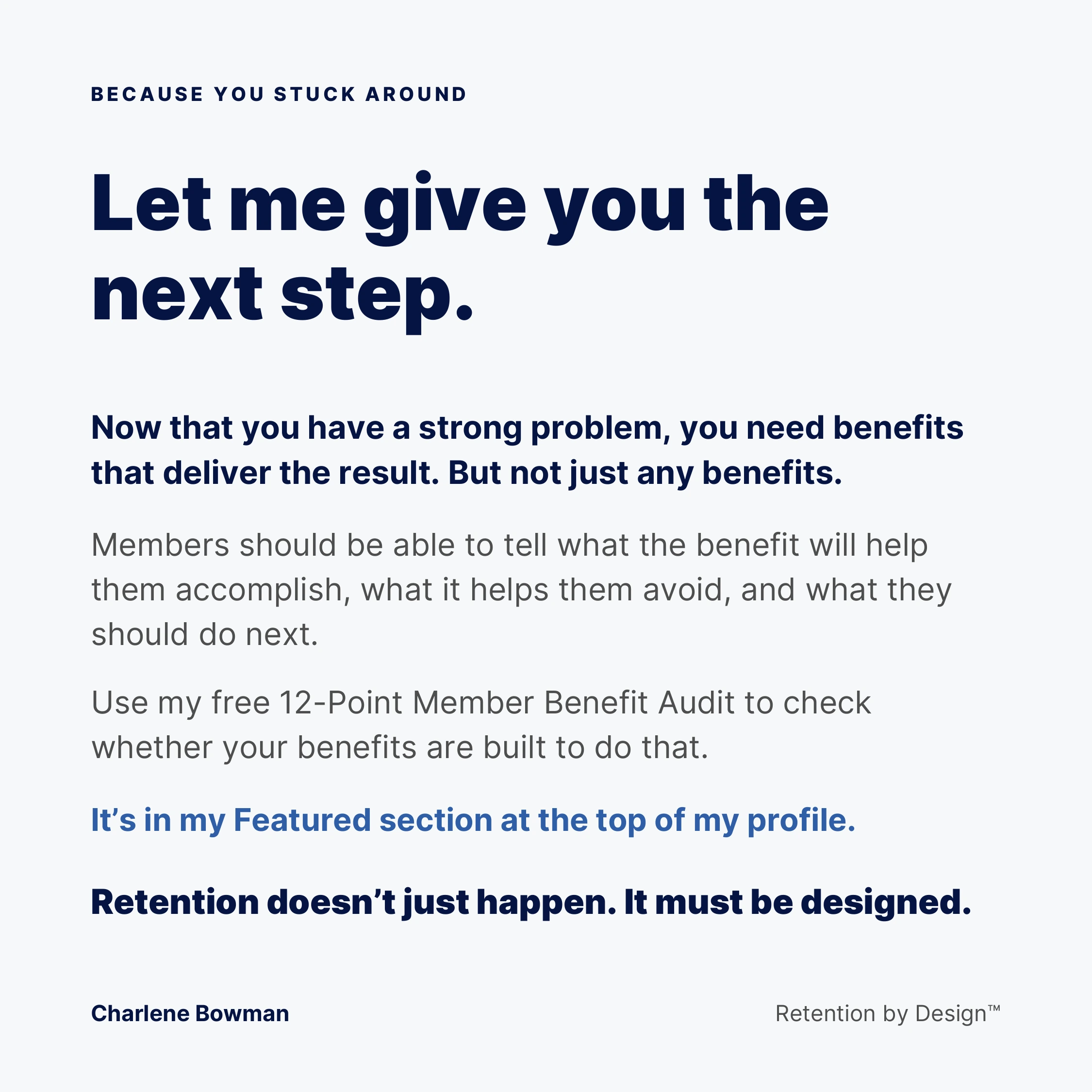 12-Point Member Benefit Audit next step slide 11 of 11